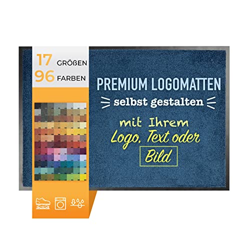 KARAT Premium Logomatten - individuelle Werbematten selbst gestalten mit Logo, Text oder Bild - Schmutzfangmatten - Türmatten - Bedruckte Eingangsmatten - Fußmatten (135 x 200 cm) von KARAT
