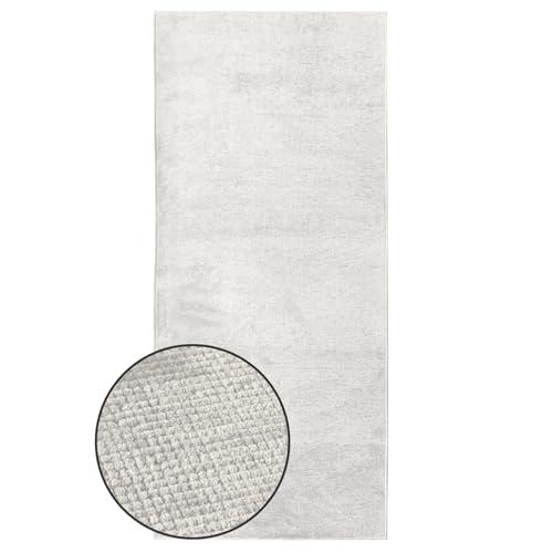 KARAT Premium Teppichläufer gewebt - 80 x 200 cm, Elfenbein - Flauschiger Baumwoll Teppich - Läufer für Küche, Flur & Wohnraum - Flurläufer Küchenläufer Flurteppich (Azade) von KARAT