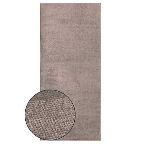 KARAT Premium Teppichläufer gewebt - 80 x 400 cm, Braun - Flauschiger Baumwoll Teppich - Läufer für Küche, Flur & Wohnraum - Flurläufer Küchenläufer Flurteppich (Azade) von KARAT