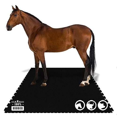 KARAT Puzzle Stallmatte aus Gummi - 182 x 122 cm - wasserdichte Gummimatte mit Drainage für Stall, Pferdebox, Paddock - Pferdematten - Pontiac (Zweiseitiges Interlocking) von KARAT