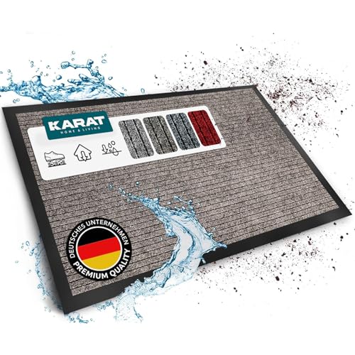 KARAT Schmutzfangmatte Dura - 90 x 150 cm, Beige - Fußmatte mit Rutschfester Rückseite - Türmatte für Eingangsbereich - Fußabtreter, Sauberlaufmatte, Türvorleger KARAT Schmutzfangmatte Dura - 90 x 150 cm, Beige - Fußmatte mit Rutschfester Rückseite - Türmatte für Eingangsbereich - Fußabtreter, Sauberlaufmatte, Türvorleger von KARAT