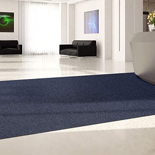 KARAT Schmutzfangmatte Hongkong auf Maß - Meterware - 10mm hohe, robuste Eingangsmatte - strapazierfähige Sauberlaufmatte (Blau, 200 cm x 150 cm) von KARAT