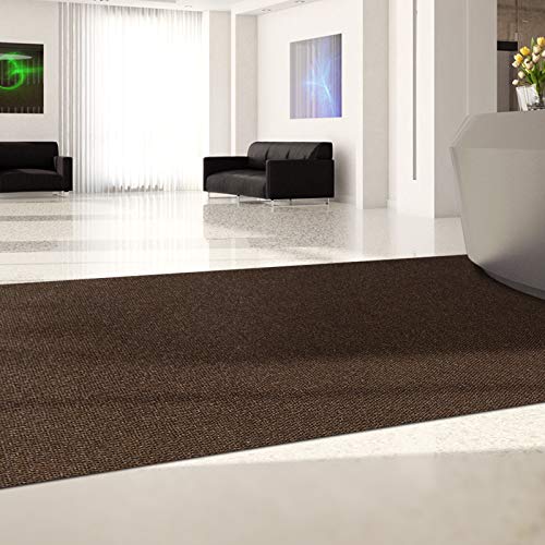 KARAT Schmutzfangmatte Hongkong auf Maß - Meterware - 10mm hohe, robuste Eingangsmatte - strapazierfähige Sauberlaufmatte (Braun, 100 cm x 600 cm) von KARAT