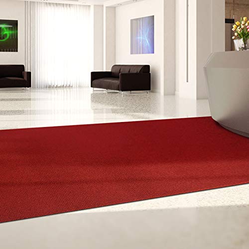 KARAT Schmutzfangmatte Hongkong auf Maß - Meterware - 10mm hohe, robuste Eingangsmatte - strapazierfähige Sauberlaufmatte (Rot, 100 cm x 350 cm) von KARAT
