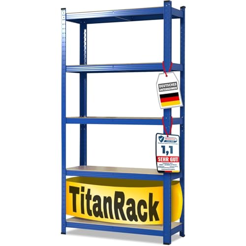 KARAT Schwerlastregale für Garage, Keller, Werkstatt - Steckregal - Weitspannregal - Lagerregal - Kellerregal - Eckregal - Reifenregal - Gitterregal (Blau, 180 x 90 x 60 cm) von KARAT