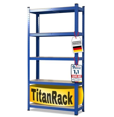 KARAT Schwerlastregale für Garage, Keller, Werkstatt - Steckregal - Weitspannregal - Lagerregal - Kellerregal - Eckregal - Reifenregal - Gitterregal (Blau, 200 x 100 x 50 cm) von KARAT