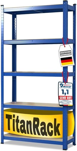 KARAT Schwerlastregale für Garage, Keller, Werkstatt - Steckregal - Weitspannregal - Lagerregal - Kellerregal - Eckregal - Reifenregal - Gitterregal (Blau, 220 x 90 x 45 cm) von KARAT