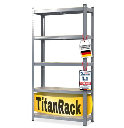 KARAT Schwerlastregale für Garage, Keller, Werkstatt - Steckregal - Weitspannregal - Lagerregal - Kellerregal - Eckregal - Reifenregal - Gitterregal (Grau, 200 x 100 x 50 cm) von KARAT