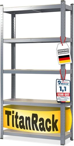 KARAT Schwerlastregale für Garage, Keller, Werkstatt - Steckregal - Weitspannregal - Lagerregal - Kellerregal - Eckregal - Reifenregal - Gitterregal (Grau, 220 x 90 x 60 cm) von KARAT