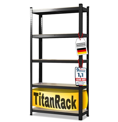 KARAT Schwerlastregale für Garage, Keller, Werkstatt - Steckregal - Weitspannregal - Lagerregal - Kellerregal - Eckregal - Reifenregal - Gitterregal (Schwarz, 180 x 90 x 40 cm) von KARAT