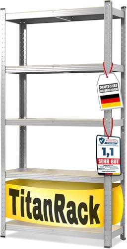 KARAT Schwerlastregale für Garage, Keller, Werkstatt - Steckregal - Weitspannregal - Lagerregal - Kellerregal - Eckregal - Reifenregal - Gitterregal (Verzinkt, 180 x 120 x 45 cm) von KARAT