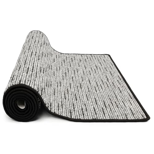 KARAT Teppich Läufer Geneva - Teppichläufer auf Maß - Meterware - Flurteppich - Küchenläufer - Teppich für Küche, Flur & Wohnzimmer (100 x 100 cm, Anthrazit) von KARAT