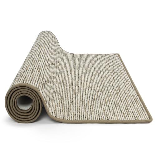 KARAT Teppich Läufer Geneva - Teppichläufer auf Maß - Meterware - Flurteppich - Küchenläufer - Teppich für Küche, Flur & Wohnzimmer (100 x 100 cm, Beige) von KARAT