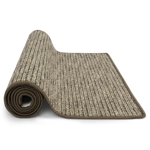 KARAT Teppich Läufer Geneva - Teppichläufer auf Maß - Meterware - Flurteppich - Küchenläufer - Teppich für Küche, Flur & Wohnzimmer (67 x 500 cm, Hellbraun) von KARAT