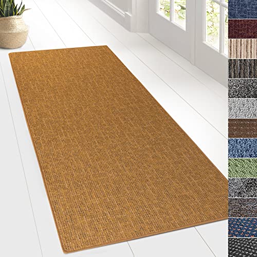 KARAT Teppich Läufer für Küche, Flur & Wohnraum - Teppichläufer auf Maß - Meterware - Flurteppich - Küchenläufer - Wohnzimmer Teppich (80 x 100 cm, Alto - Gelb) von KARAT