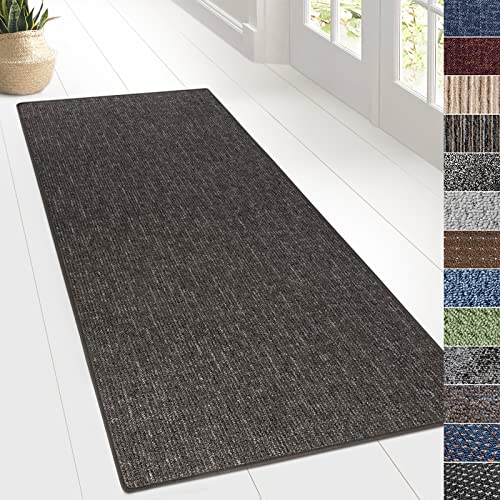 KARAT Teppich Läufer für Küche, Flur & Wohnraum - Teppichläufer auf Maß - Meterware - Flurteppich - Küchenläufer - Wohnzimmer Teppich (80 x 150 cm, Alto - Anthrazit) von KARAT