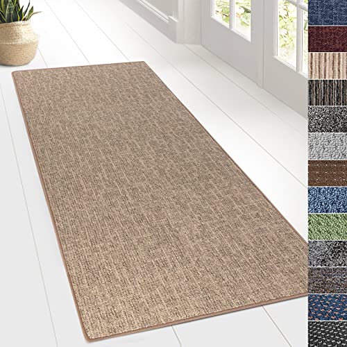 KARAT Teppich Läufer für Küche, Flur & Wohnraum - Teppichläufer auf Maß - Meterware - Flurteppich - Küchenläufer - Wohnzimmer Teppich (80 x 150 cm, Alto - Beige) von KARAT