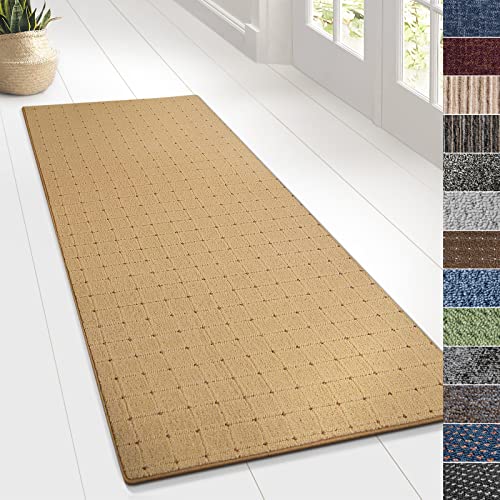 KARAT Teppich Läufer für Küche, Flur & Wohnraum - Teppichläufer auf Maß - Meterware - Flurteppich - Küchenläufer - Wohnzimmer Teppich (80 x 150 cm, Rapido - Beige) von KARAT