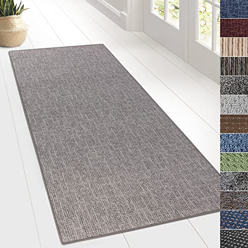 KARAT Teppich Läufer für Küche, Flur & Wohnraum - Teppichläufer auf Maß - Meterware - Flurteppich - Küchenläufer - Wohnzimmer Teppich (80 x 200 cm, Alto - Hellgrau) von KARAT