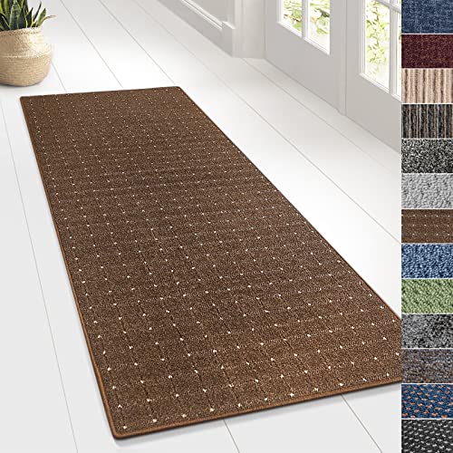 KARAT Teppich Läufer für Küche, Flur & Wohnraum - Teppichläufer auf Maß - Meterware - Flurteppich - Küchenläufer - Wohnzimmer Teppich (80 x 200 cm, Rapido - Braun) von KARAT