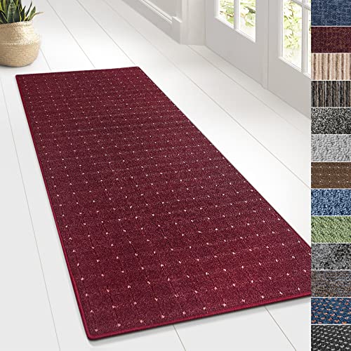 KARAT Teppich Läufer für Küche, Flur & Wohnraum - Teppichläufer auf Maß - Meterware - Flurteppich - Küchenläufer - Wohnzimmer Teppich (80 x 450 cm, Rapido - Violett) von KARAT