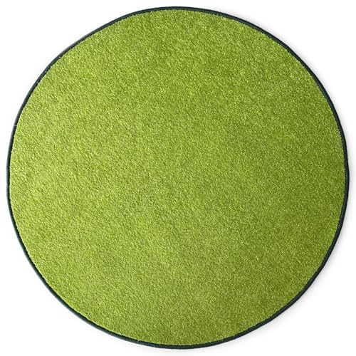 KARAT Teppich rund Ø 66cm Grün - Moderner Flauschiger Velours Kurzflor Teppich für Kinderzimmer - Spielteppich, Kinderteppich Krokodil von KARAT