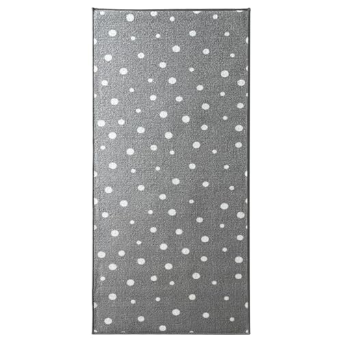 KARAT Teppichläufer Dots&Stars - 80 x 400 cm - Kinderteppich für Jungen und Mädchen - Spielteppich, Teppich für Kinderzimmer, Wohnzimmer, Schlafzimmer (White Dots) von KARAT