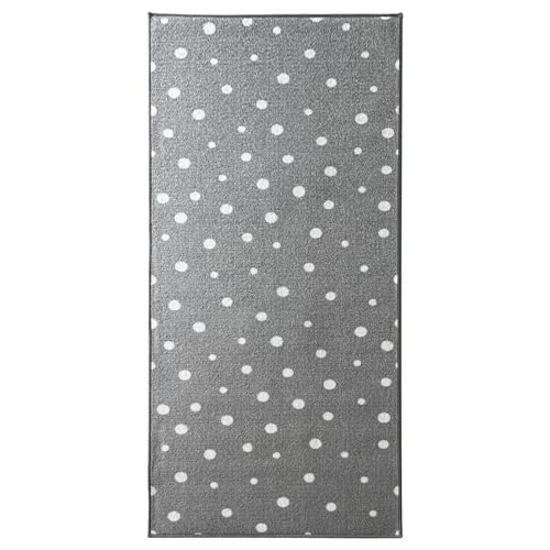 KARAT Teppichläufer Dots&Stars - 80 x 500 cm - Kinderteppich für Jungen und Mädchen - Spielteppich, Teppich für Kinderzimmer, Wohnzimmer, Schlafzimmer (White Dots) von KARAT