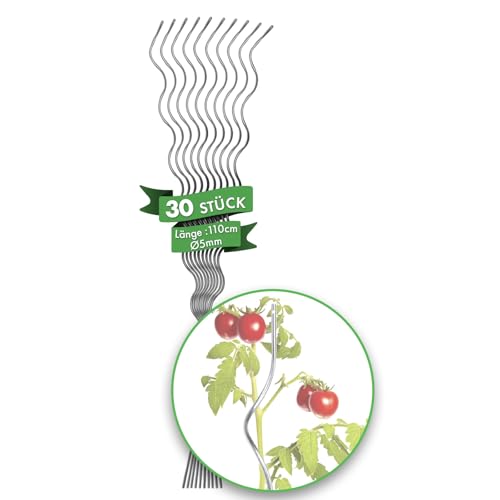 KARAT Tomatenspiralstäbe - 180 cm Länge - 30 Stück - Tomatenstab - Spiralstab - Rankstab - Tomaten Rankhilfe - Pflanzstab aus verzinktem Stahl KARAT Tomatenspiralstäbe - 180 cm Länge - 30 Stück - Tomatenstab - Spiralstab - Rankstab - Tomaten Rankhilfe - Pflanzstab aus verzinktem Stahl von KARAT