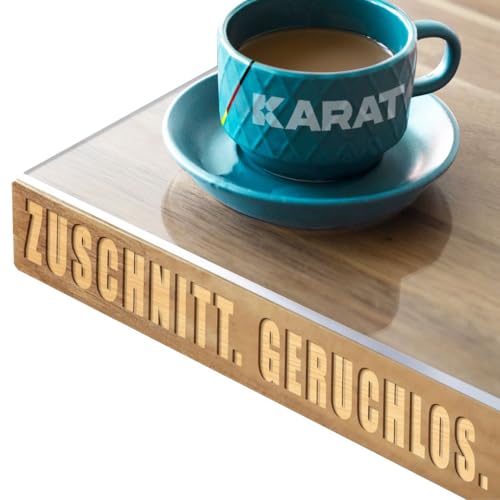 KARAT Transparente Tischfolie mit abgeschrägter Kante - Tischdecke nach Maß, Größe wählbar - Folie, Schutzfolie glasklar, Tischschutz Crystal (B:75 x L:165 cm) von KARAT