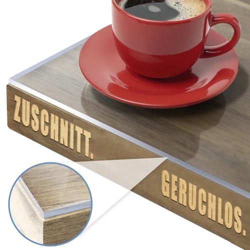 KARAT Transparente Tischfolie mit gerader Kante - Tischdecke nach Maß, Größe wählbar - Folie, Schutzfolie glasklar, Tischschutz (Crystal, B:65 x L:120 cm) von KARAT