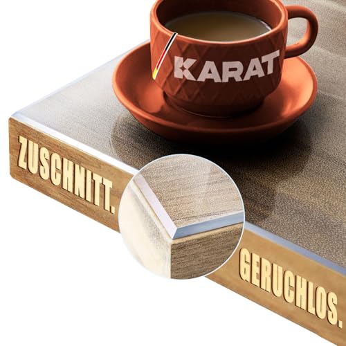 KARAT Transparente mattierte Tischfolie mit abgeschrägter Kante - Tischdecke nach Maß, Größe wählbar - Folie, Schutzfolie mattiert, Tischschutz (Imperial, B:40 x L:125 cm) von KARAT
