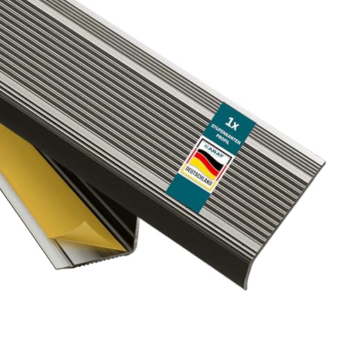 KARAT Treppenkantenprofil L-Form | ohne bohren | Champagner | eloxierte Stufenkantenprofil für Parkett und Laminat 1 Stück, 90 cm Länge 3 x 2 cm - Integral KARAT Treppenkantenprofil L-Form | ohne bohren | Champagner | eloxierte Stufenkantenprofil für Parkett und Laminat 1 Stück, 90 cm Länge 3 x 2 cm - Integral von KARAT
