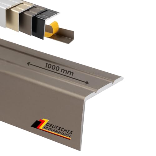 KARAT Treppenkantenprofil Ohne Bohren - Winkelprofil 24,5 x 20 mm - (Edelstahl - matt, Selbstklebend) von KARAT