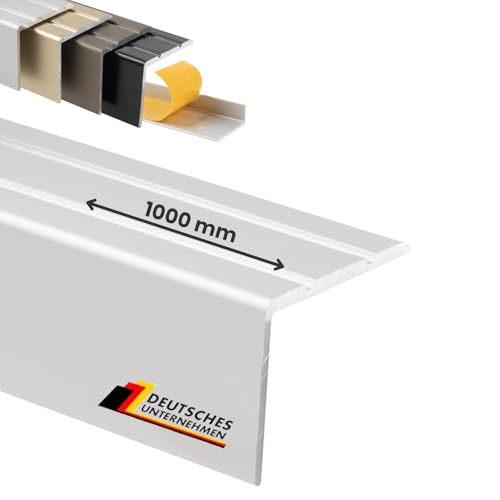 KARAT Treppenkantenprofil Ohne Bohren - Winkelprofil 24,5 x 20 mm - (Silber, Selbstklebend) von KARAT