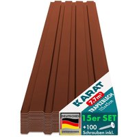 Karat - Trapezblech Wand- & Dachverkleidung Profilblech Braun 15 Stück 115 x 45 cm von KARAT