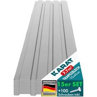 Karat - Trapezblech Wand- & Dachverkleidung Profilblech Hellgrau 15 Stück 115 x 45 cm von KARAT