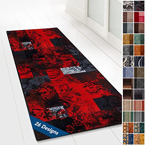 Moderner Wohnteppich mit Muster - maßgefertigter Teppichläufer - Meterware - Teppich Läufer für Küche, Flur & Wohnraum - Flurteppich - Küchenläufer (80 x 450 cm, Maraba) von KARAT