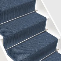 Karat - Sisal-Treppenteppich auf Maß Sylt Blau 66 x 250 cm von KARAT