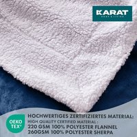 Karathomeliving - Kuscheldecke Glory Doppelseitig Dunkelblau 150 x 200 cm von KARATHOMELIVING