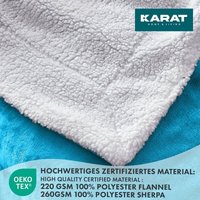 Kuscheldecke Glory Doppelseitig Himmelblau 150 x 200 cm von KARATHOMELIVING