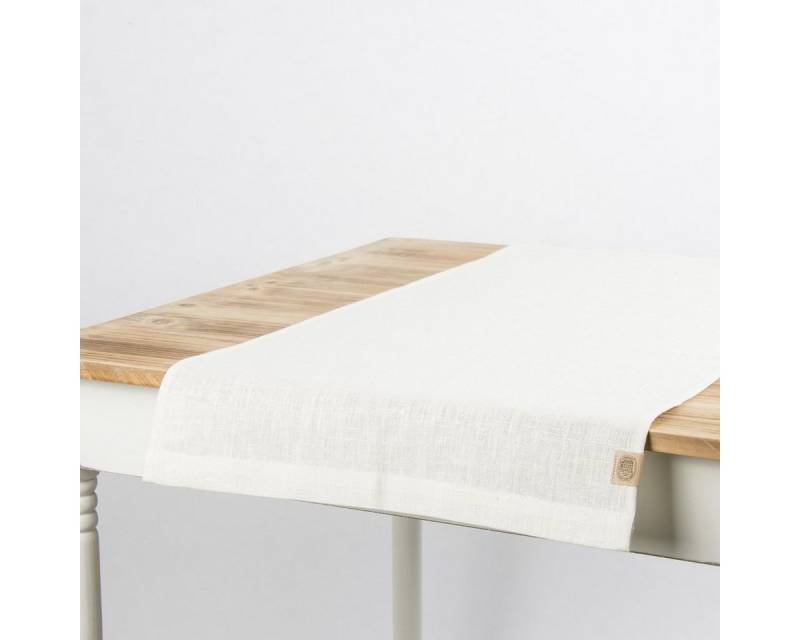 KARDELEN Tischläufer Leinentischläufer Tischläufer Erik 1-lagig 47x150cm off-white von KARDELEN