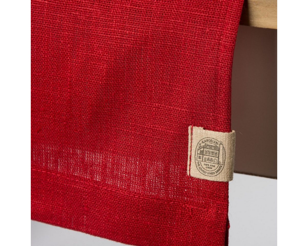 KARDELEN Tischläufer Leinentischläufer Tischläufer Erik 1-lagig 47x150cm rot von KARDELEN