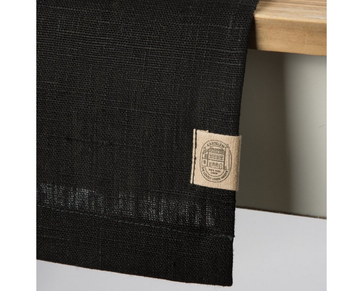 KARDELEN Tischläufer Leinentischläufer Tischläufer Erik 1-lagig 47x150cm schwarz von KARDELEN