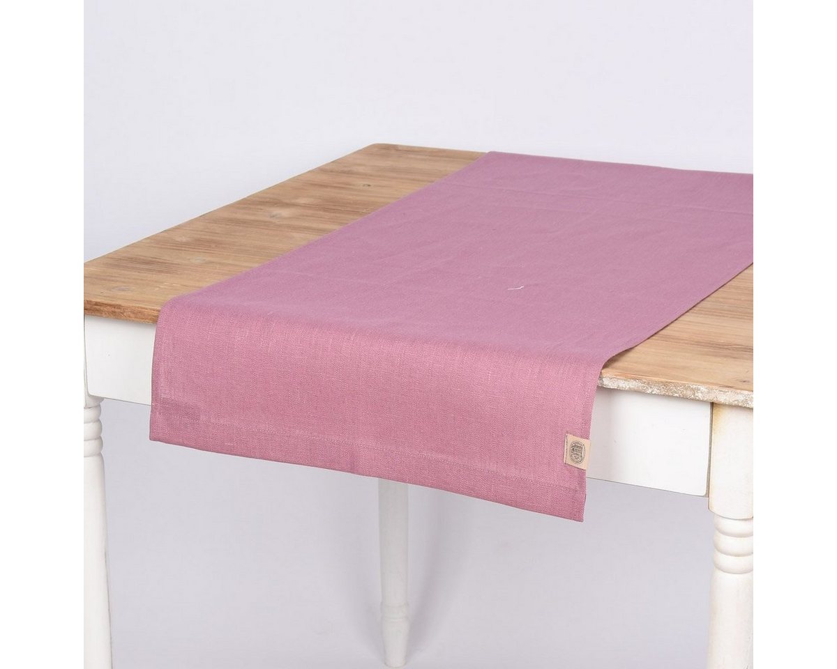 KARDELEN Tischläufer Tischläufer Erik aus 100% Leinen 1-lagig 47x150cm altrosa von KARDELEN