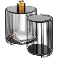 Beistelltisch Wire Double Schwarz (2/Set) von KARE DESIGN