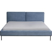 Bett East Side Cord Blau 180x200cm von KARE DESIGN