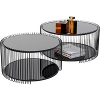 Couchtisch Wire Double Schwarz (2/Set) von KARE DESIGN