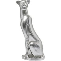 Deko Figur Sitting Leopard Silber 150cm von KARE DESIGN