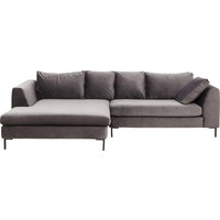 Ecksofa Gianni Velvet Grau Links Schwarz von KARE DESIGN